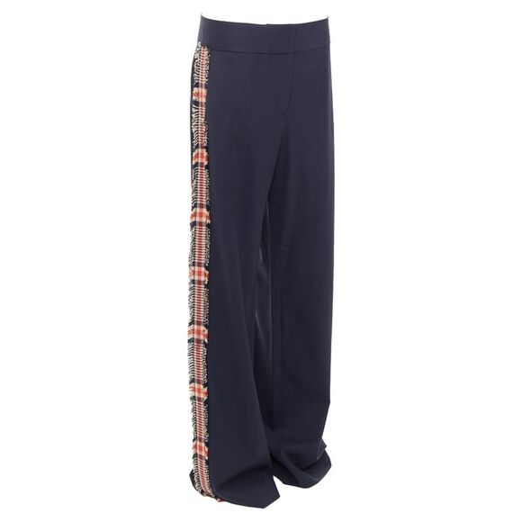 Monse virgin wool blend plaid side trim wide trousers - Picture 1 of 6